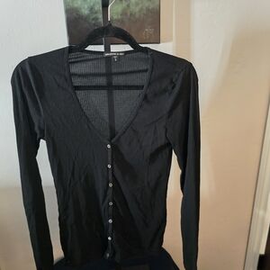 James Perse Black Button-Down Shirt